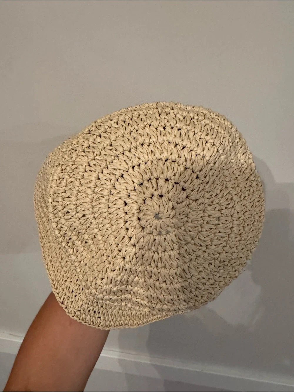 Universal Thread Cream Crochet Bucket Hat